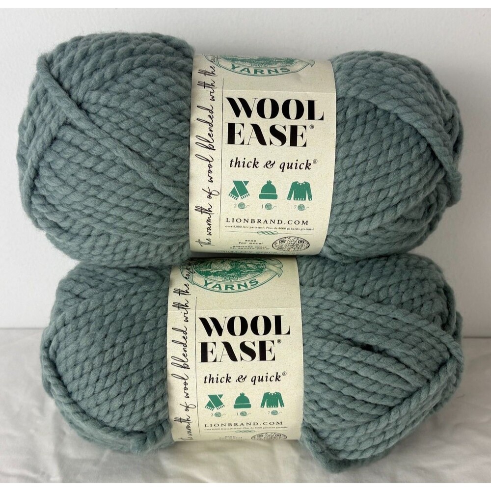 Lion Brand Wool Ease Thick & Quick Yarn Succulent 116E Lot 2 Same Dye Lot Bulky